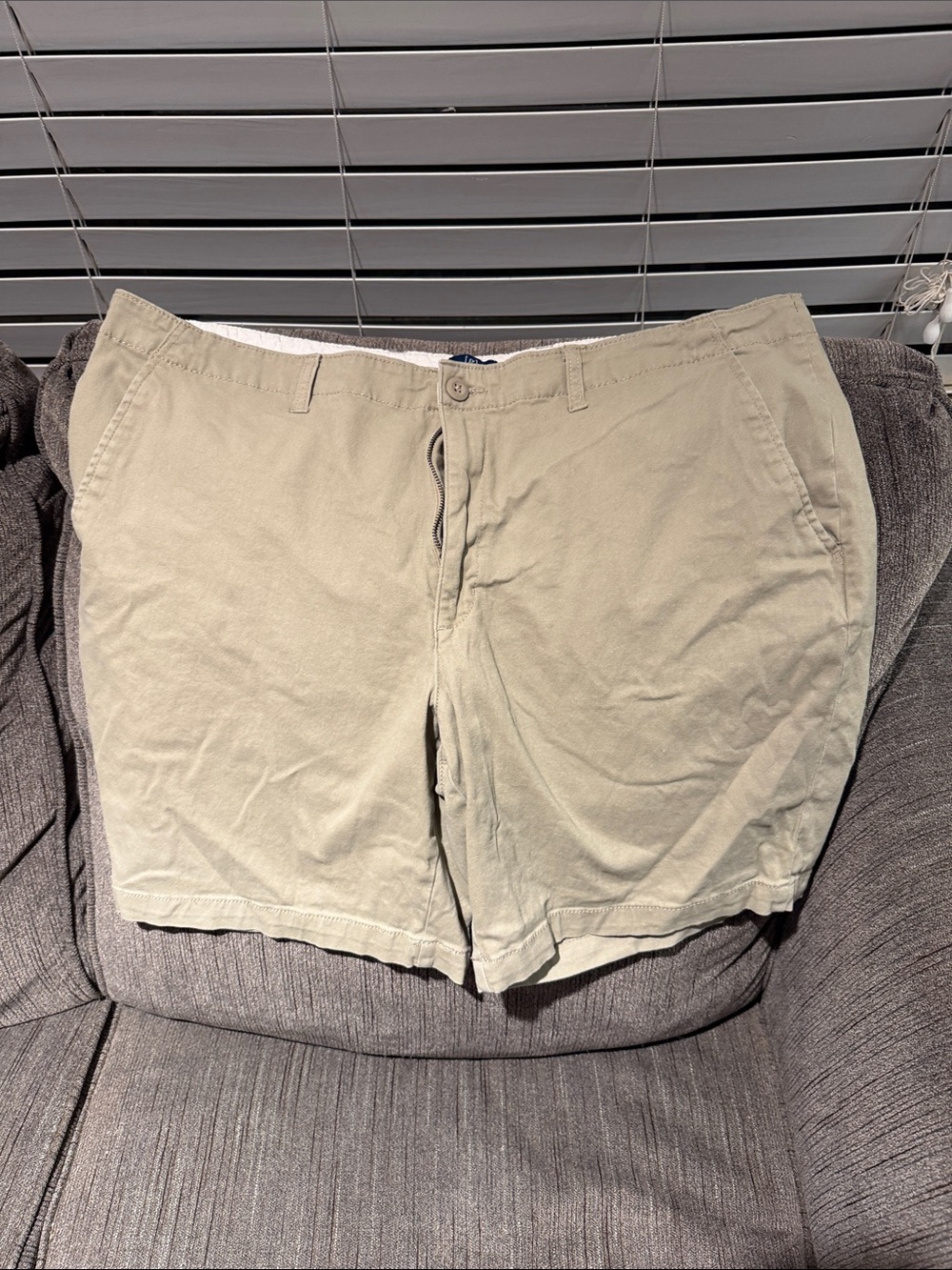 George Men's Light Khaki Flat-Front Shorts